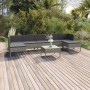 Set de muebles de jardín 8 pzas y cojines ratán sintético gris en Conjuntos de jardín | Comprar online en Foru.es