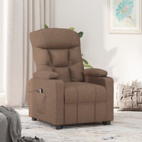 Sillón reclinable eléctrico de tela marrón en Sillones | Comprar online en Foru.es
