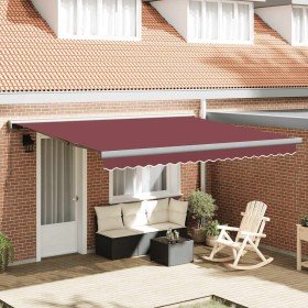 Toldo retráctil manual burdeos 400x300 cm en Toldos | Comprar online en Foru.es