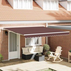 Toldo retráctil automático marrón 400x300 cm en Toldos | Comprar online en Foru.es