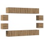 Mueble para TV de pared madera contrachapada artesanal 8 piezas en Muebles TV | Comprar online en Foru.es