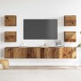 Muebles de TV de pared 6 uds madera vieja madera de ingeniería en Muebles TV | Comprar online en Foru.es