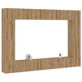 Mueble para TV de pared madera contrachapada artesanal 8 piezas en Muebles TV | Comprar online en Foru.es