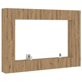 Mueble para TV de pared madera contrachapada artesanal 8 piezas en Muebles TV | Comprar online en Foru.es