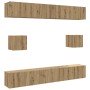 Mueble para TV de pared madera contrachapada artesanal 6 piezas en Muebles TV | Comprar online en Foru.es