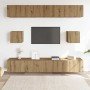 Mueble para TV de pared madera contrachapada artesanal 6 piezas en Muebles TV | Comprar online en Foru.es