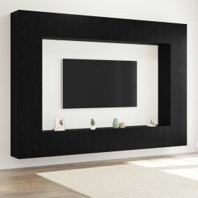 Conjunto de mueble de TV 8 pcs Roble Negro 100 x 30 x 30 cm en Muebles TV | Comprar online en Foru.es