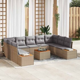 Conjunto de sofás de jardín con cojín 5 pcs Beige y Gris Claro en Sofás de exterior | Comprar online en Foru.es