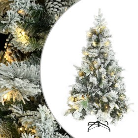 Árbol de Navidad con nieve, luces LED y piñas PVC y PE 195 cm en Decoración Festiva y Estacional | Comprar online en Foru.es