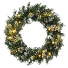 Corona de Navidad con luces LED PVC verde 45 cm en Decoración Festiva y Estacional | Comprar online en Foru.es