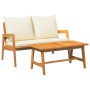 Conjunto bistro 2 pcs Aceite Natural Madera de Acacia Sólida en Sofás de exterior | Comprar online en Foru.es