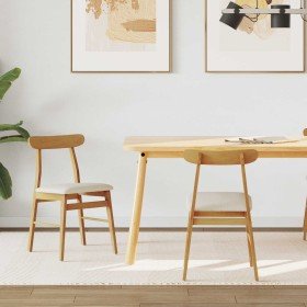 Silla de comedor 2 pcs Natural y claro Madera de Caucho Sólido en Sillas de comedor | Comprar online en Foru.es