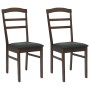 Silla de comedor 2 pcs Marrón claro y negro en Sillas de comedor | Comprar online en Foru.es