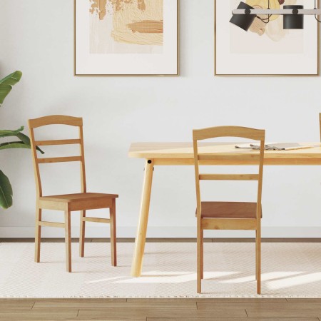 Silla de comedor 2 pcs Natural Madera de Caucho Sólido en Sillas de comedor | Comprar online en Foru.es