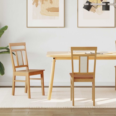 Silla de comedor 2 pcs Natural Madera de Caucho Sólido en Sillas de comedor | Comprar online en Foru.es