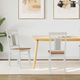 Silla de comedor 2 pcs y Natural Madera de Caucho Sólido en Sillas de comedor | Comprar online en Foru.es