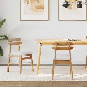 Silla de comedor 2 pcs Natural y claro Madera de Caucho Sólido en Sillas de comedor | Comprar online en Foru.es