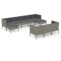 Set de muebles de jardín 10 pzas y cojines ratán sintético gris en Conjuntos de jardín | Comprar online en Foru.es