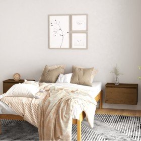 Armarios pared 2 uds madera maciza pino marrón miel 60x30x35 cm en Estanterías | Comprar online en Foru.es