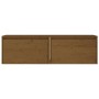 Armarios pared 2 uds madera maciza pino marrón miel 60x30x35 cm en Estanterías | Comprar online en Foru.es