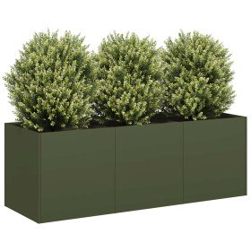 Jardinera de acero laminado en frío verde oliva 120x40x40 cm en Macetas y jardineras | Comprar online en Foru.es