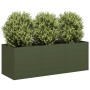 Jardinera de acero laminado en frío verde oliva 120x40x40 cm en Macetas y jardineras | Comprar online en Foru.es