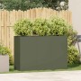 Jardinera de acero laminado en frío verde oliva 120x40x80 cm en Macetas y jardineras | Comprar online en Foru.es