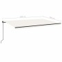 Toldo retráctil manual con luz LED crema 500x300 cm en Toldos | Comprar online en Foru.es