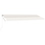 Toldo retráctil manual con luz LED crema 500x300 cm en Toldos | Comprar online en Foru.es