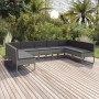 Set de muebles de jardín 9 pzas y cojines ratán sintético gris en Conjuntos de jardín | Comprar online en Foru.es