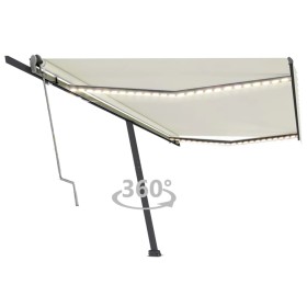 Toldo automático con LED y sensor de viento crema 500x300 cm en Toldos | Comprar online en Foru.es