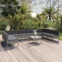 Set de muebles de jardín 11 pzas y cojines ratán sintético gris en Conjuntos de jardín | Comprar online en Foru.es