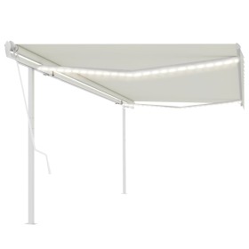 Toldo automático con LED y sensor de viento crema 5x3 m en Toldos | Comprar online en Foru.es