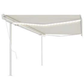 Toldo automático con LED y sensor de viento crema 5x3 m en Toldos | Comprar online en Foru.es