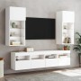 Muebles de TV de pared con LED 5 pzas madera ingeniería blanco en Muebles TV | Comprar online en Foru.es