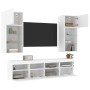 Muebles de TV de pared con LED 5 pzas madera ingeniería blanco en Muebles TV | Comprar online en Foru.es