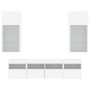 Muebles de TV de pared con LED 5 pzas madera ingeniería blanco en Muebles TV | Comprar online en Foru.es