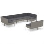 Set de muebles de jardín 9 pzas y cojines ratán sintético gris en Conjuntos de jardín | Comprar online en Foru.es