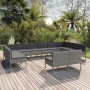 Set de muebles de jardín 12 pzas y cojines ratán sintético gris en Conjuntos de jardín | Comprar online en Foru.es