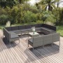 Set de muebles de jardín 14 pzas y cojines ratán sintético gris en Conjuntos de jardín | Comprar online en Foru.es