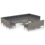 Set de muebles de jardín 14 pzas y cojines ratán sintético gris en Conjuntos de jardín | Comprar online en Foru.es