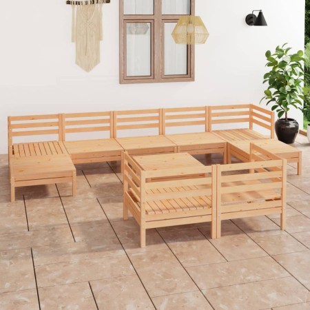 Juego de muebles de jardín 10 piezas madera maciza de pino en Conjuntos de jardín | Comprar online en Foru.es