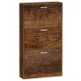 Mueble zapatero madera contrachapada roble ahumado 59x17x108 cm en Zapateros y organizadores de calzado | Comprar online en Foru