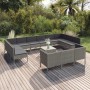 Set de muebles de jardín 14 pzas y cojines ratán sintético gris en Conjuntos de jardín | Comprar online en Foru.es