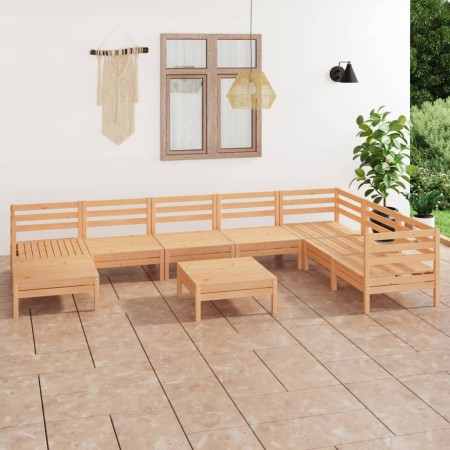 Juego de muebles de jardín 9 piezas madera maciza de pino en Conjuntos de jardín | Comprar online en Foru.es
