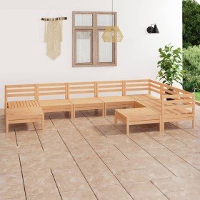 Juego de muebles de jardín 9 piezas madera maciza de pino en Conjuntos de jardín | Comprar online en Foru.es