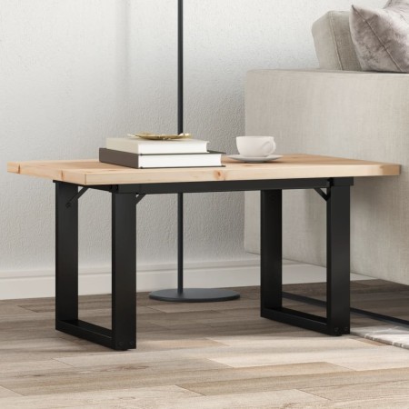 Mesa de centro marco O madera maciza pino y acero 80x50x40,5 cm en Mesas de comedor | Comprar online en Foru.es