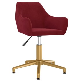 Silla de comedor giratoria de terciopelo rojo tinto en Sillas de comedor | Comprar online en Foru.es