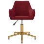 Silla de comedor giratoria de terciopelo rojo tinto en Sillas de comedor | Comprar online en Foru.es