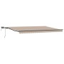Toldo Retráctil con luces de tiras LED Beige 500 x 300 cm tela en Toldos | Comprar online en Foru.es
